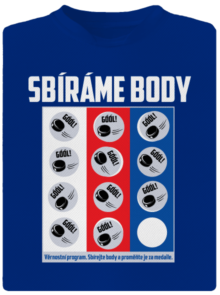 Sbíráme body - hokej pánské sportovní tričko Royal Blue Mal