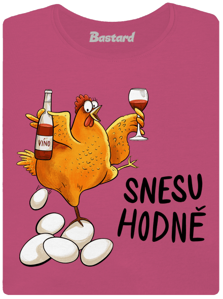 Snesu hodně dámské tričko s lemem Magenta