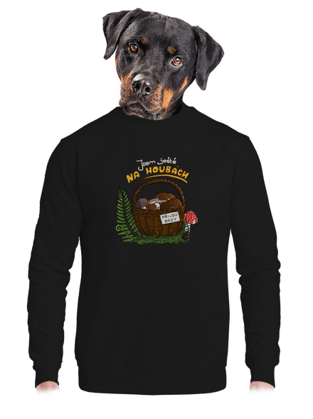 Na houbách unisex mikina bez kapuce Black