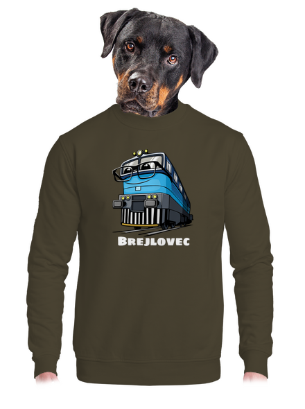 Brejlovec unisex mikina bez kapuce Urban Khaki