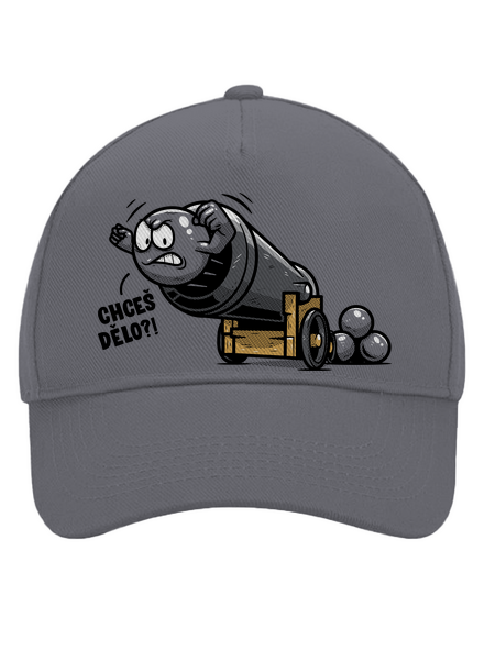 Chceš dělo? kšiltovka baseballka Graphite grey