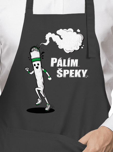 Pálím špeky zástěra Dark Grey