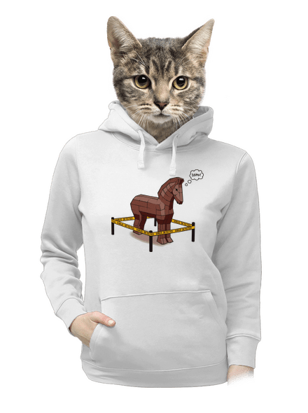 Trojský kůň dámská mikina klokanka White