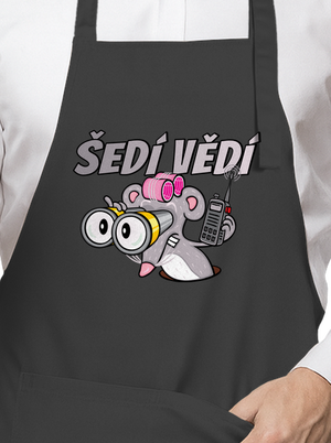 Šedí vědí - myš zástěra Dark Grey