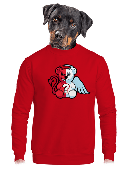 Anděl vs. ďábel unisex mikina bez kapuce Red