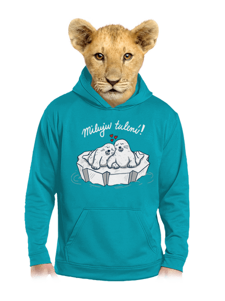 Miluju tulení dětská mikina klokanka Hawaiian Blue