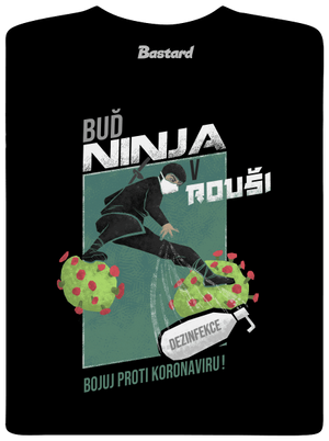 Ninja v rouši pánské tričko Black