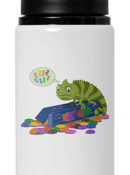 Zmatený chameleon lahev na vodu White