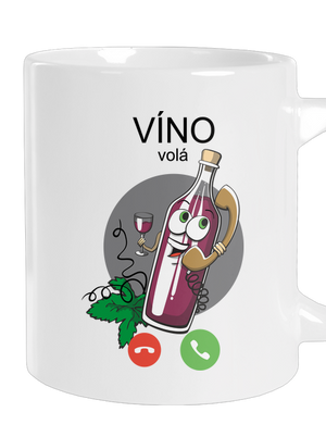 Červené víno volá velký hrnek White
