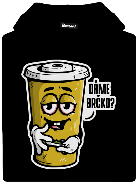 Dáme brčko? pánská mikina klokanka Black