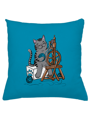 Kočka přede polštář Blue Turquoise