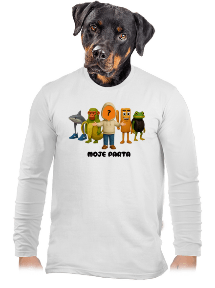 Brainrot parta pro holky pánské dlouhý rukáv White
