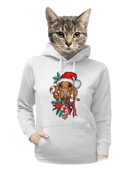 Vánoční vyžla dámská mikina klokanka White