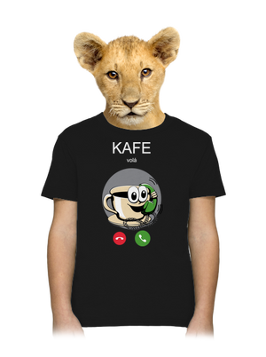 Kafe volá dětské tričko Black