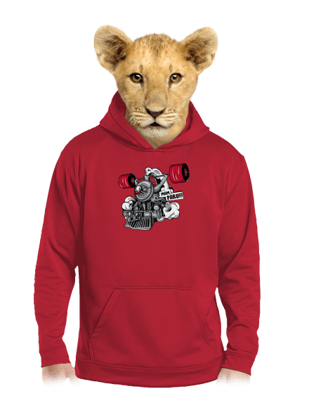 Lokomotiva dětská mikina klokanka Fire Red