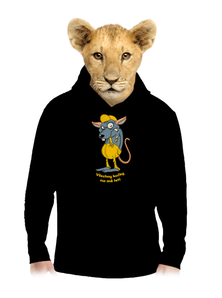 Myšák Casanova dětská mikina klokanka Black