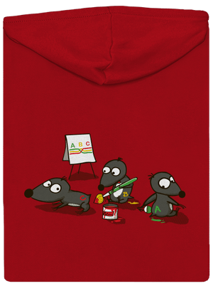 Pražský krtek pánská mikina na zip Red