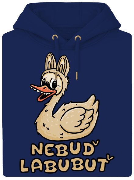 Nebuď labubuť unisex mikina premium Navy