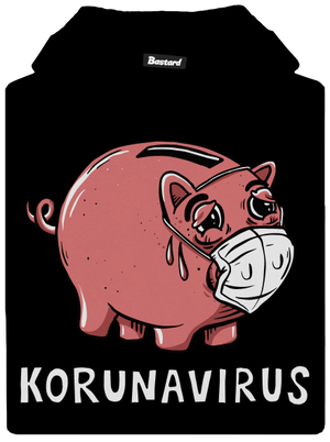 Korunavirus v kasičce dětská mikina klokanka Black