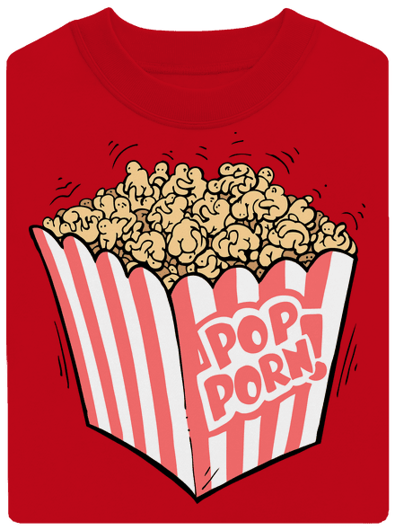 Popporn unisex mikina bez kapuce Red