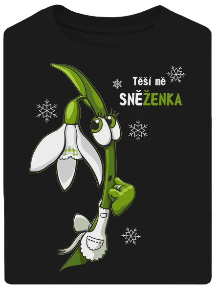 Sněženka a Tulipán unisex tričko oversized Black