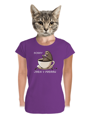 V pressu dámské tričko premium Purple