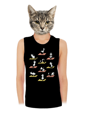 Pandí jóga dámské tílko volné Black