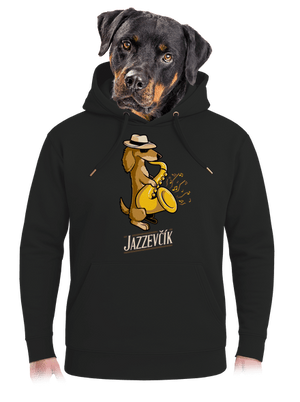 Jazzevčík unisex mikina premium Dark Black