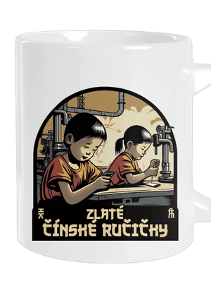 Zlaté čínské ručičky velký hrnek White