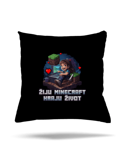 Žiju Minecraft polštář Black