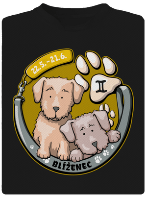 Psí horoskop: Blíženci dětské sportovní tričko Black