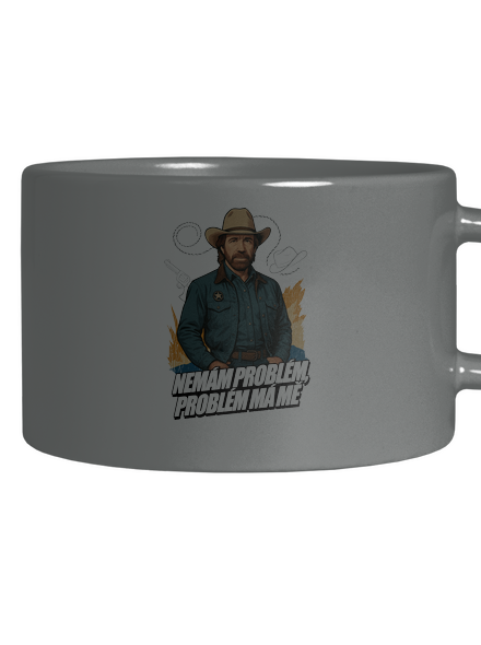 B19: Chuck Norris z Walker, Texas Ranger hrnek makronka Grey Macaron