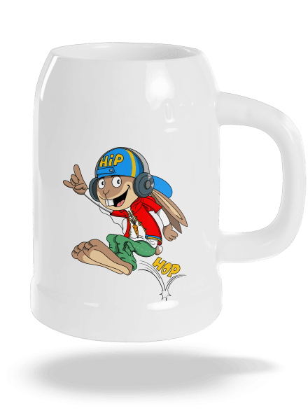 Hip hop půllitr White