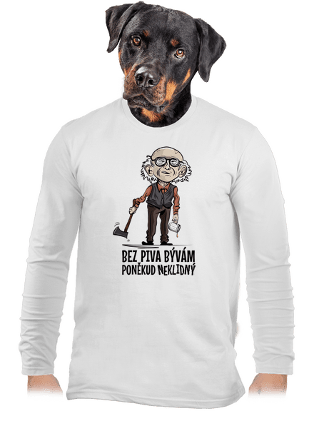 Neklidný bez piva pánské dlouhý rukáv White