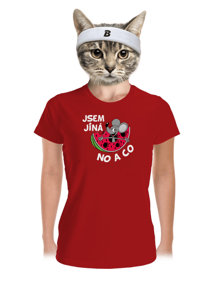 Jsem jiná dámské sportovní tričko Red Mal