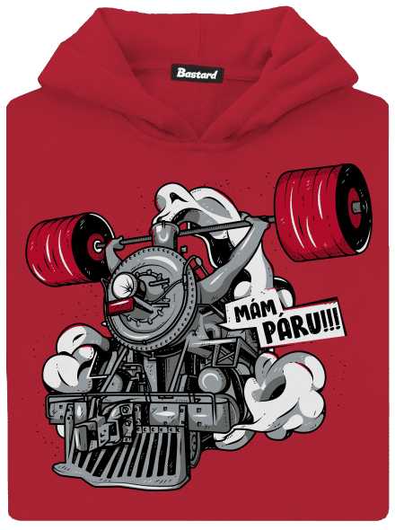 Lokomotiva dětská mikina klokanka Fire Red