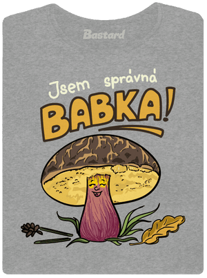 Babka a hříbeček dámské tričko Dark Gray Melange