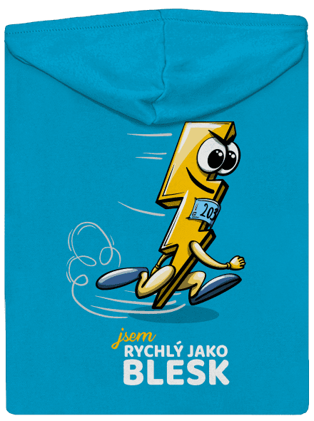 Rychlý jako blesk dámská mikina na zip Blue Atol