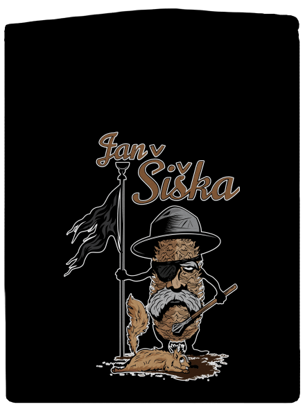 Jan Šiška pánská mikina na zip Black