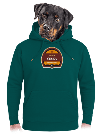 Pivní etiketa unisex mikina premium Emerald Green