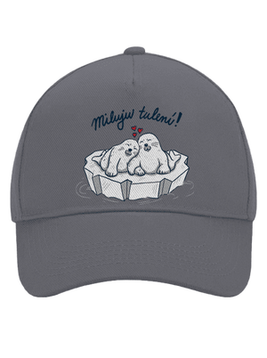 Miluju tulení kšiltovka baseballka Graphite grey