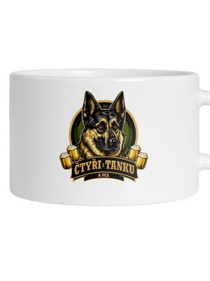 Čtyři z tanku a pes hrnek makronka White