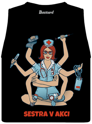 Sestra v akci dámské tílko volné Black