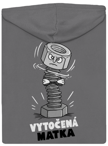 Vytočená matka dámská mikina na zip Steel Gray