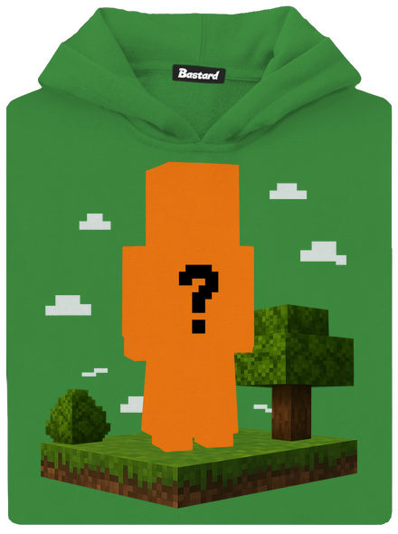 Minecraft z vlastní fotky dětská mikina klokanka Kelly Green AWD