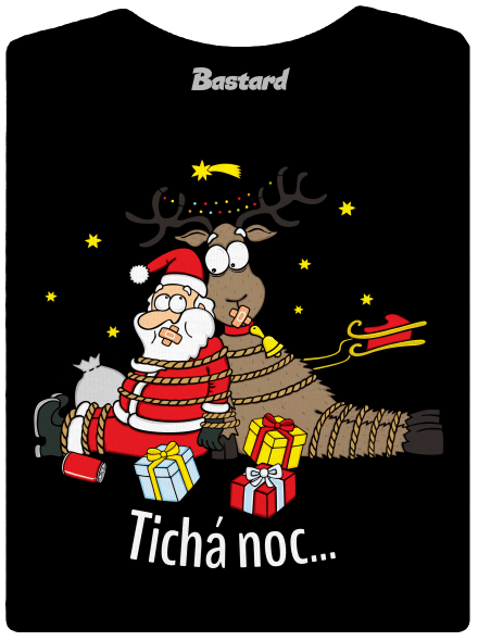 Tichá noc dámské tričko s lemem Black