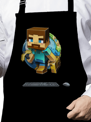 B17: Minecraft zástěra Black