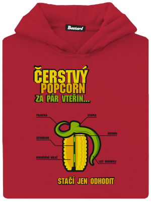 Čerstvý popcorn dětská mikina klokanka Fire Red