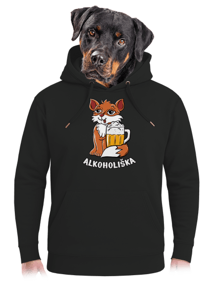 Pivní Alkoholiška unisex mikina premium Dark Black