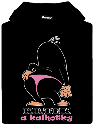 Krtek a kalhotky pánská mikina klokanka Black